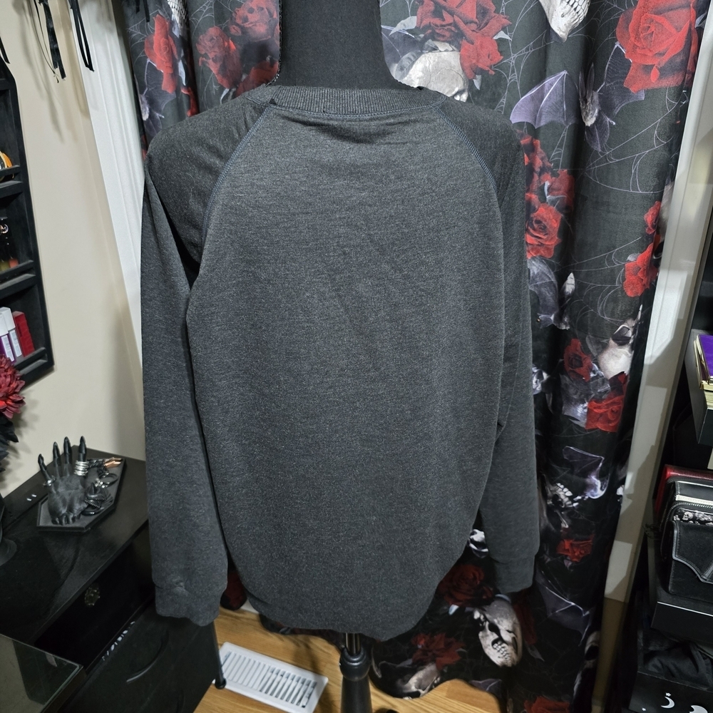 Dark Gray Skeleton Chritmas Graphic Crewneck Sweater - Picture 3 of 4